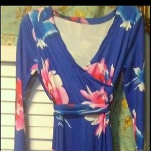 Long floor length beautiful floral silky dress